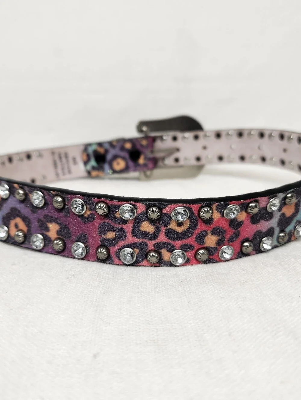 M&F Girls Medium Leather Colorful Glittery Rhinestones Western Belt